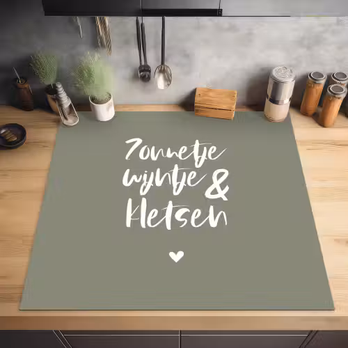 Zomer - Tekst - Zonnetje, wijntje & kletsen - Quotes Inductie beschermer vinyl 3mm middel -sfeer5