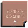Spreuken - Geluk zit in een klein rompertje - Quotes Inductie beschermer vinyl 3mm middel -3d