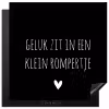 Spreuken - Quotes - Geluk zit in een klein rompertje Inductie beschermer vinyl 3mm middel -3d