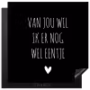 Spreuken - Quotes - Van jou wil ik er nog wel eentje Inductie beschermer vinyl 3mm middel -3d