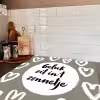 Tekst - geluk zit in 't zonnetje - Quotes - Geluk - Zon Inductie beschermer vinyl 3mm middel -sfeer3