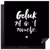 Tekst - Geluk zit in 't zonnetje - Quotes - Zomer - Zon Inductie beschermer vinyl 3mm middel -3d