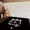 Tekst - Geluk zit in 't zonnetje - Quotes - Zomer - Zon Inductie beschermer vinyl 3mm middel -sfeer3