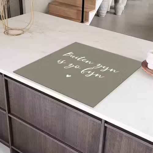 Tekst - Buiten zijn is zo fijn - Zomer - Spreuken Inductie beschermer vinyl 3mm middel -sfeer8