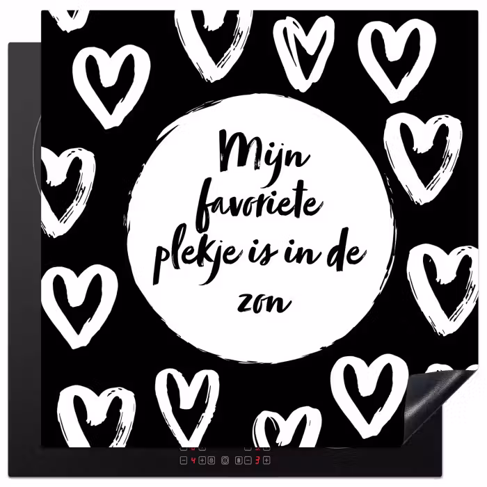 Tekst - Mijn favoriete plekje is in de zon - Quotes - Zomer - Zon Inductie beschermer vinyl 3mm middel -3d