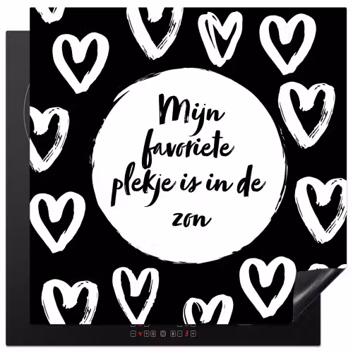 Tekst - Mijn favoriete plekje is in de zon - Quotes - Zomer - Zon Inductie beschermer vinyl 3mm middel -3d