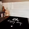 Tekst - Oh happy day - Zomer - Quotes Inductie beschermer vinyl 3mm middel -sfeer3