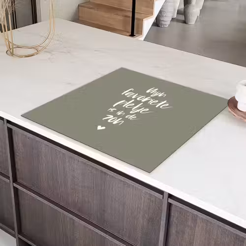 Tekst - Zon - Mijn favoriete plekje is in de zon - Spreuken - Zomer Inductie beschermer vinyl 3mm middel -sfeer8
