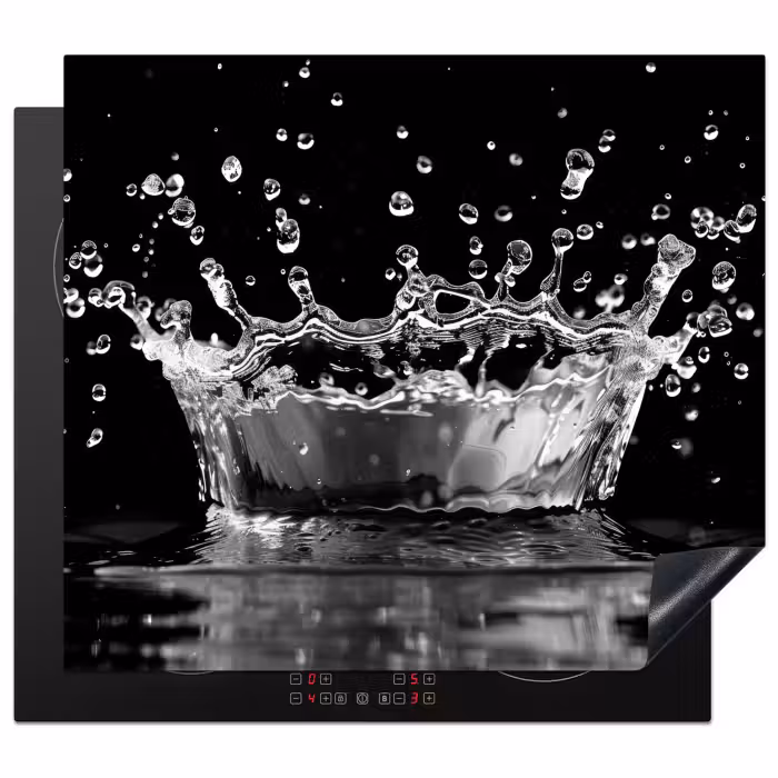 Herdabdeckplatte - Wasser - Schwarz - Abstrakt