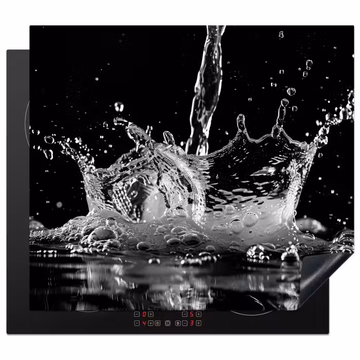 Herdabdeckplatte - Wasser - Spritzwasser - Schwarz