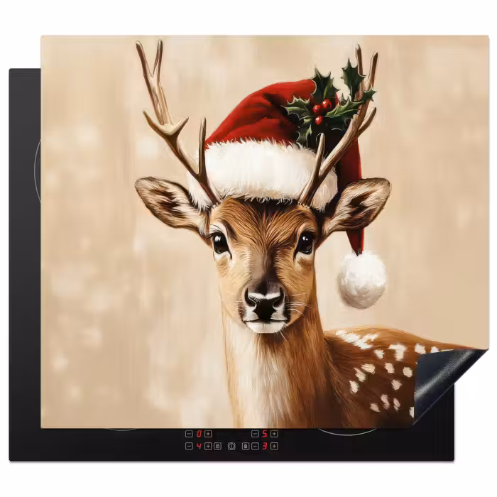 Herdabdeckplatte - Weihnachten - Hirsch - Geweih - Rot