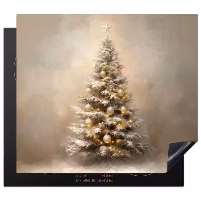 Herdabdeckplatte - Weihnachten - Weihnachtsbaum - Schnee - Kunst