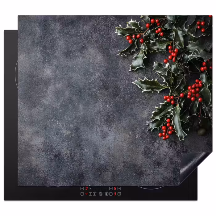 Herdabdeckplatte - Weihnachten - Zweige - Winter - Rot