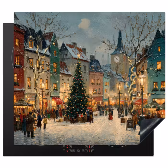 Herdabdeckplatte - Weihnachtliche Atmosphäre - City Square - Farbenfroh