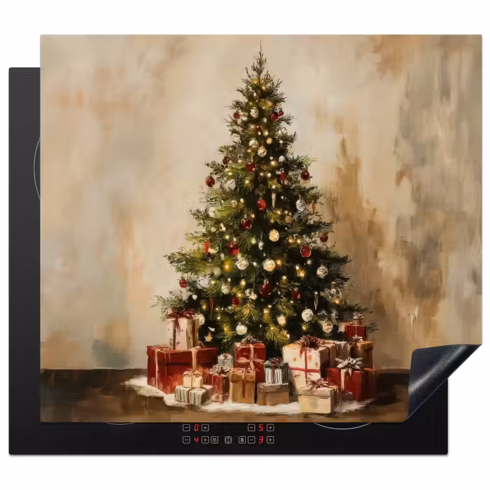 Herdabdeckplatte - Weihnachtsbaum - Geschmückt - Farbenfroh