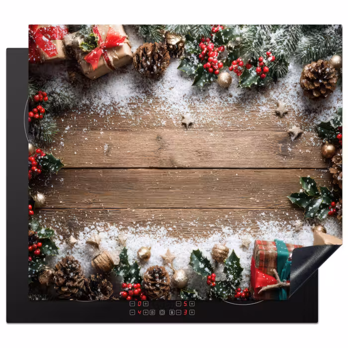 Herdabdeckplatte - Weihnachtsdekoration - Geschenke - Holz - Mehrfarbig