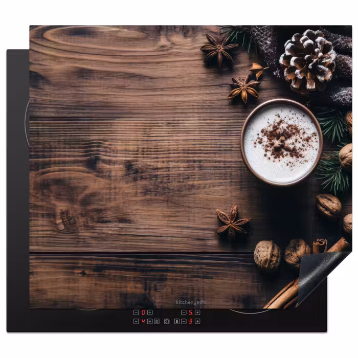 Herdabdeckplatte - Winter - Holzoptik - Stilleben