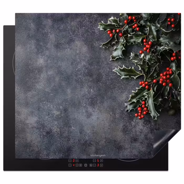 Herdabdeckplatte - Winter - Stechpalme - Weihnachten - Beton