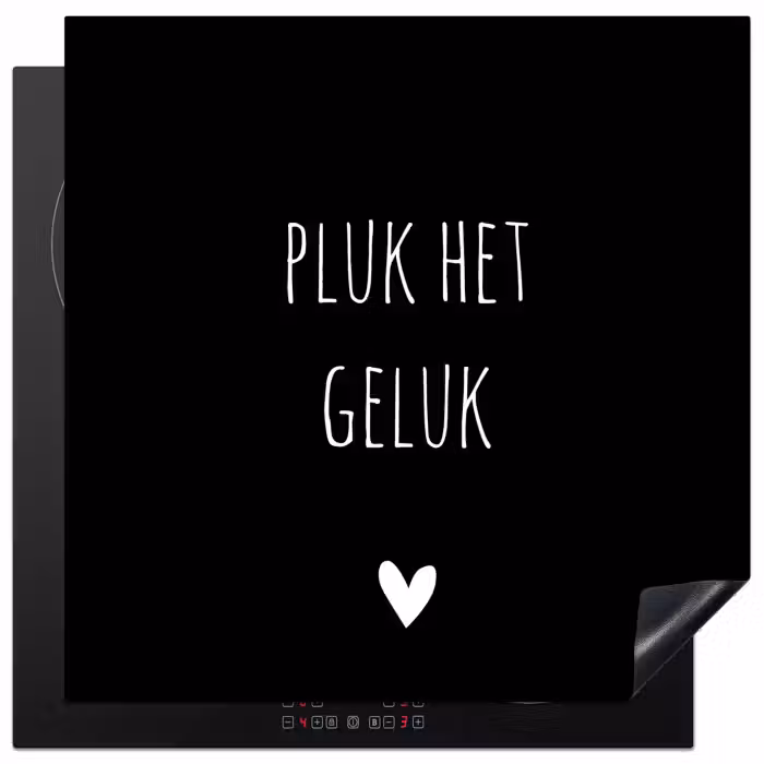 Quote - Spreuken - Pluk het geluk Inductie beschermer vinyl 3mm middel -3d