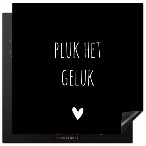 Quote - Spreuken - Pluk het geluk Inductie beschermer vinyl 3mm middel -3d