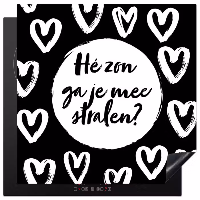 Quotes - Hé zon, ga je mee stralen? - Tekst - Zon - Zomer Inductie beschermer vinyl 3mm middel -3d