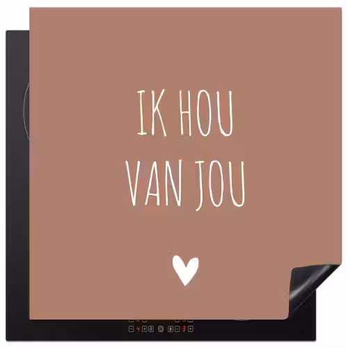 Quotes - Ik hou van jou - Spreuken Inductie beschermer vinyl 3mm middel -3d