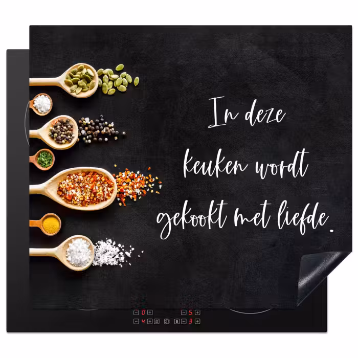 Herdabdeckplatte - Zitate - Küche - Sprichwörter - In dieser Küche wird mit Liebe gekocht - Liebe
