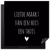 Quotes - Liefde maakt van een huis een thuis - Spreuken Inductie beschermer vinyl 3mm middel -3d