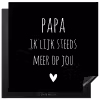 Quotes - Papa ik lijk steeds meer op jou - Stef Bos - Papa - Spreuken Inductie beschermer vinyl 3mm middel -3d
