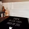 Quotes - Papa ik lijk steeds meer op jou - Stef Bos - Papa - Spreuken Inductie beschermer vinyl 3mm middel -sfeer3
