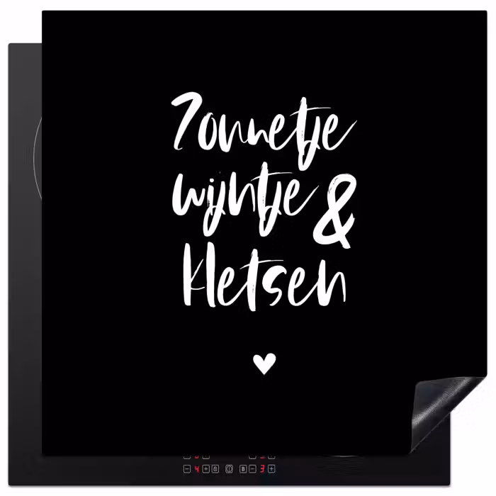 Quotes - Zonnetje, wijntje & kletsen - Tekst - Wijn - Zomer Inductie beschermer vinyl 3mm middel -3d