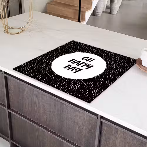 Quotes - Tekst - Oh happy day - Geluk Inductie beschermer vinyl 3mm middel -sfeer8