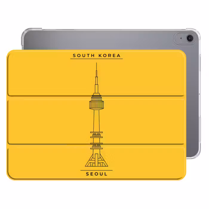 iPad-Hülle - Turm – Seoul – Architektur – Minimalistisch – Gelb
