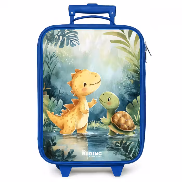 Kinderkoffer Blau - Dino - Schildkröte - Dschungel