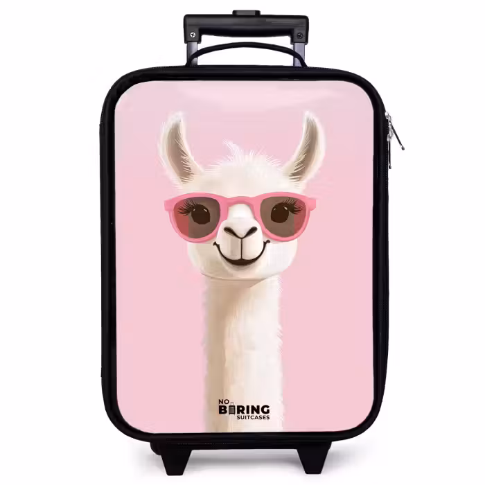 Kinderkoffer - Lama - Weiß - Sonnenbrille - Wimpern