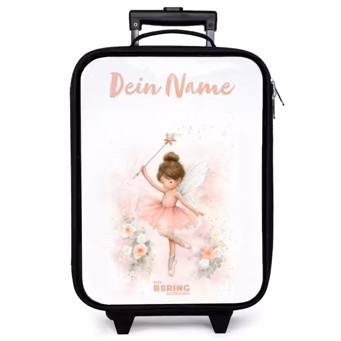 Kinderkoffer mit Name - Ballerina Fee in Rosa