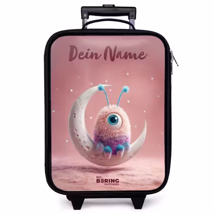 Kinderkoffer mit Name - Mondwippe mit Fluffy Weasel