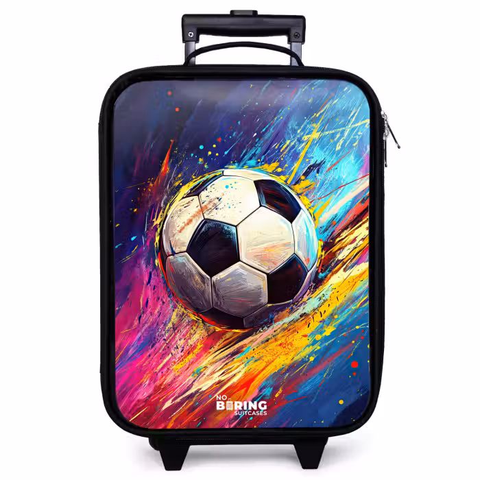 Kinderkoffer - Neon - Fußball - Farbenfroh