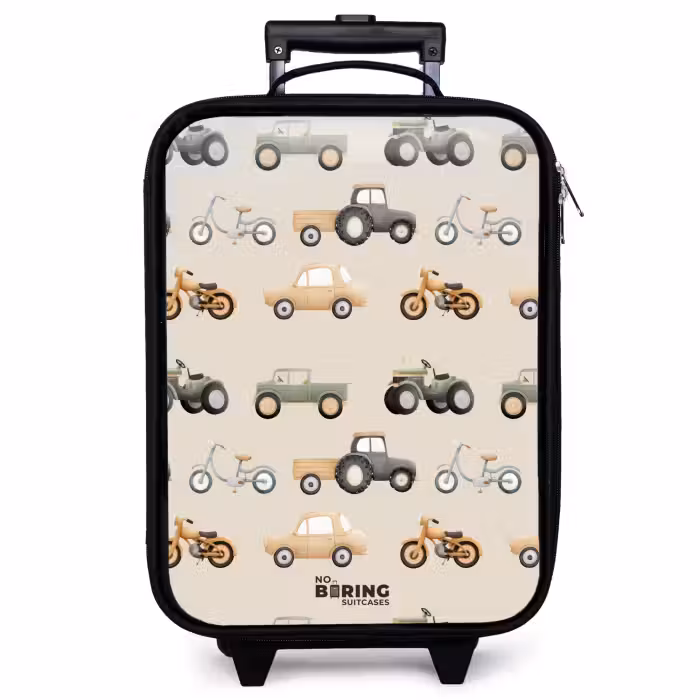 Kinderkoffer - Retro-Fahrzeugmuster