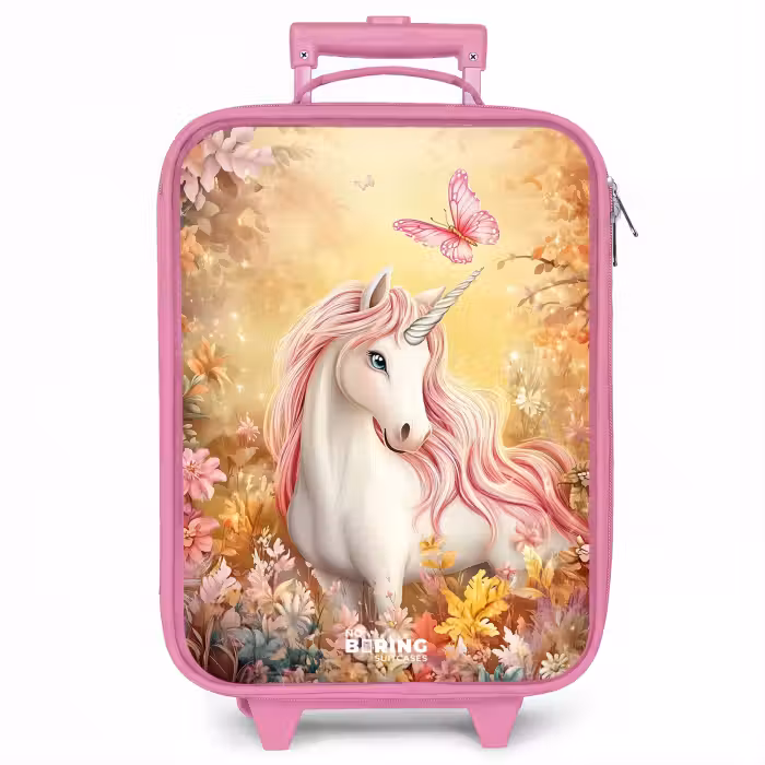 Kinderkoffer Rosa - Einhorn - Schmetterling - Rosa - Mähne