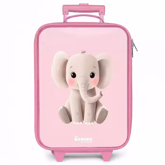Kinderkoffer Rosa - Elefant - Baby - Erröten - Illustration