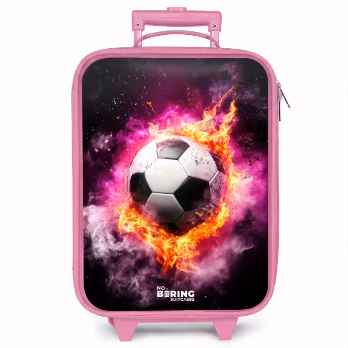 Kinderkoffer Rosa - Fußball in rosa Feuer Explosion