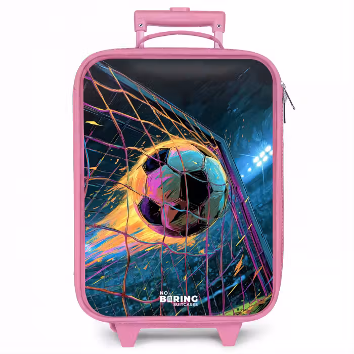 Kinderkoffer Rosa - Neon - Netz - Fußball - Farbenfroh
