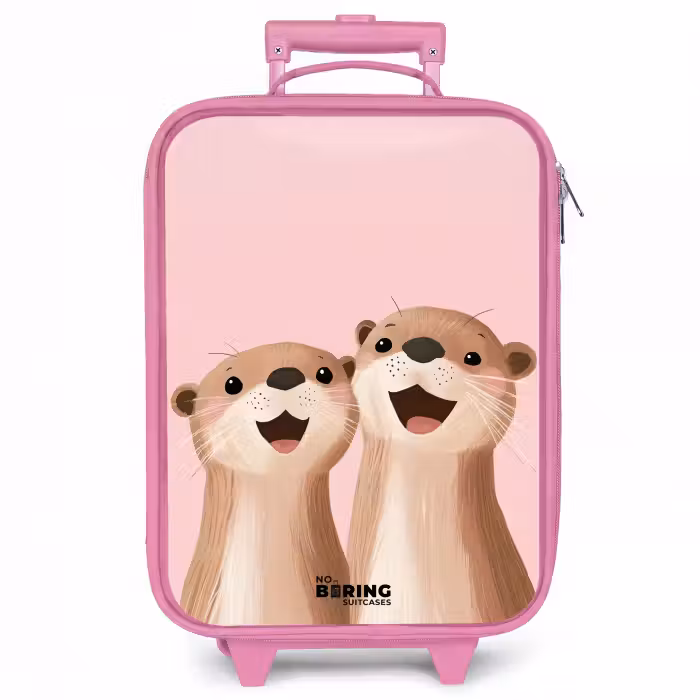 Kinderkoffer Rosa - Otter - Lächeln - Rosa - Illustration