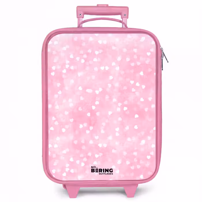 Kinderkoffer Rosa - Rosa Glitzerherzen