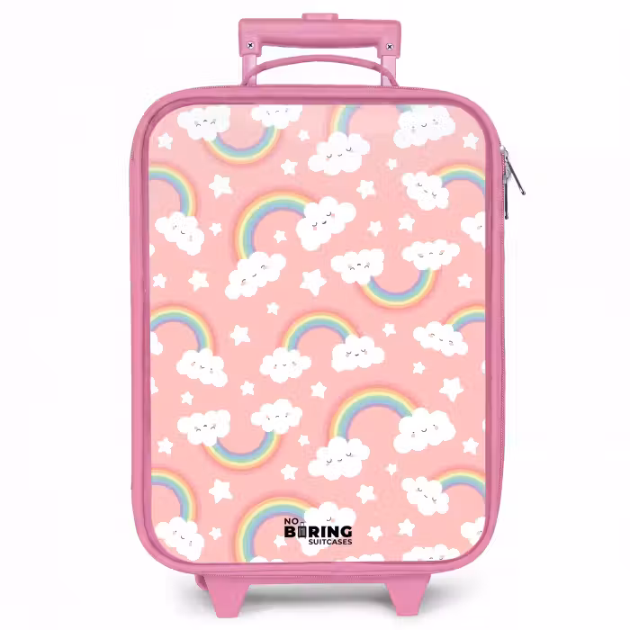 Kinderkoffer Rosa - Rosa mit Regenbogenmuster