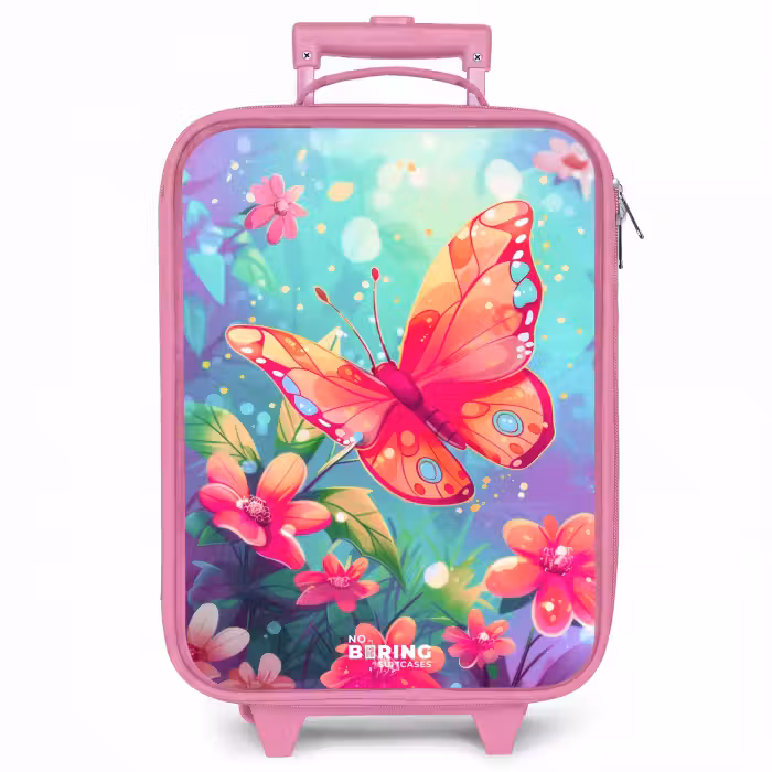 Kinderkoffer Rosa - Wunderschöner Schmetterling