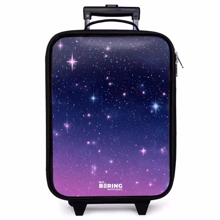 Kinderkoffer - Sterne - Galaxie - Blau - Rosa