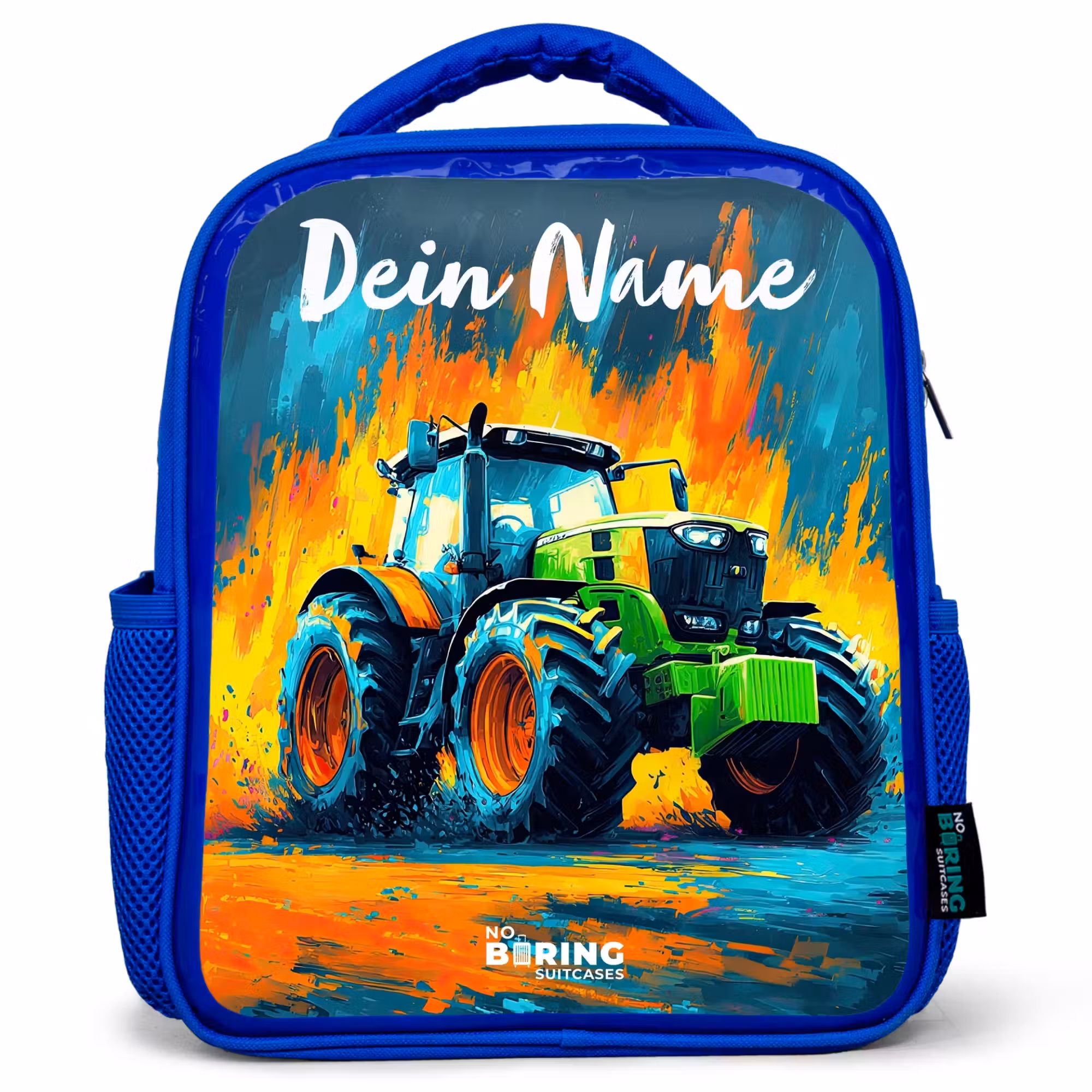 Kinderrucksack - Blau - Abstrakt - Traktor - Grün