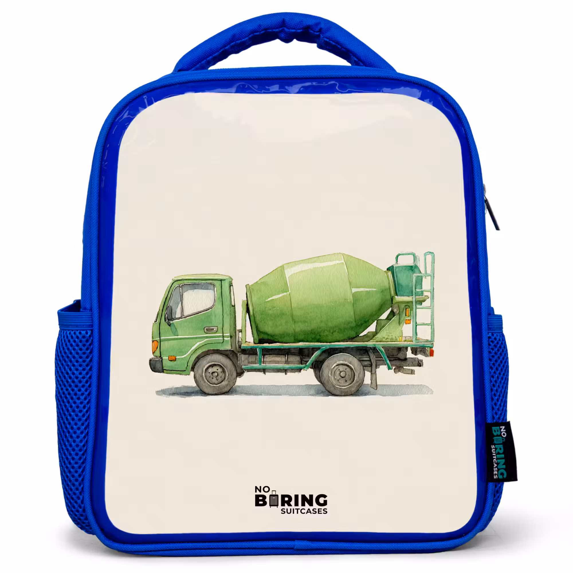 Kinderrucksack - Blau - Betonmischer - Unterzeichnet - Grün